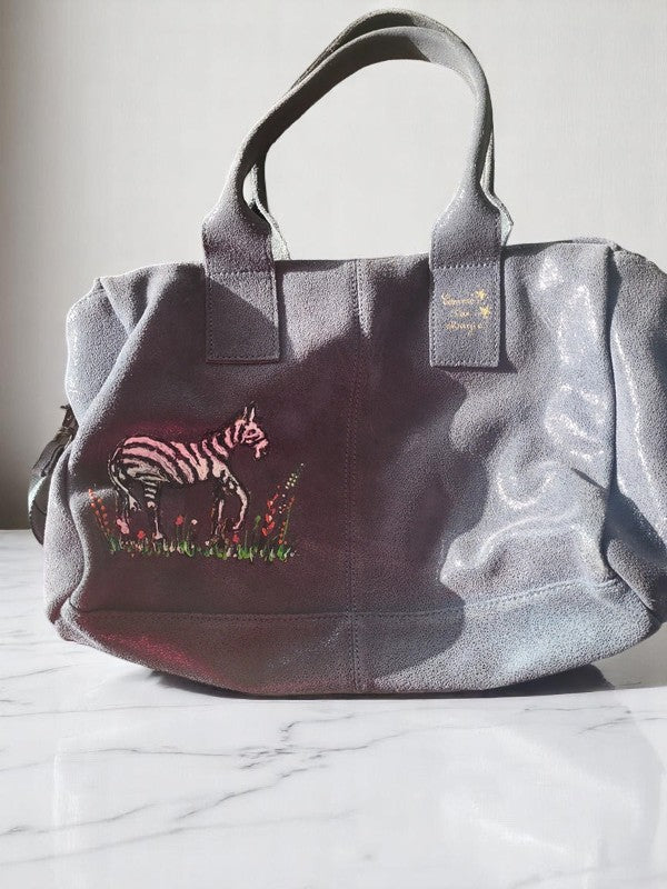 Sac gris argenté graffity