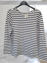Charger l&#39;image dans la galerie, Blouse marinière en coton voile bleue

