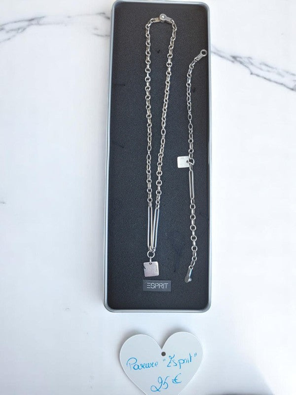 Parure en argent esprit collier et bracelet