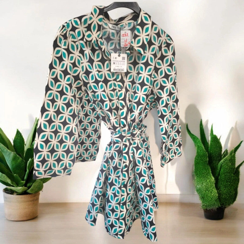 Robe verte et beige zara neuve taille m
