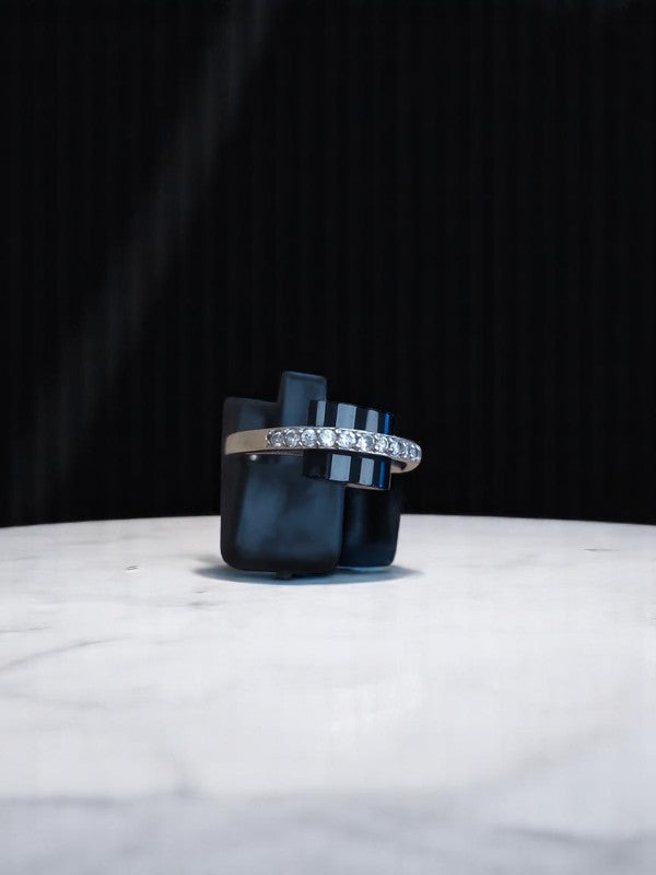 Bague en argent et onyx taille 57