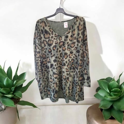 Blouse leopard kaki taille 44