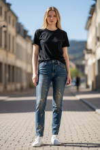 Charger l'image dans la galerie, Jeans bleu et doré taille l
