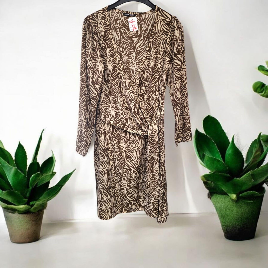 Robe imprimée à manches longues taille M