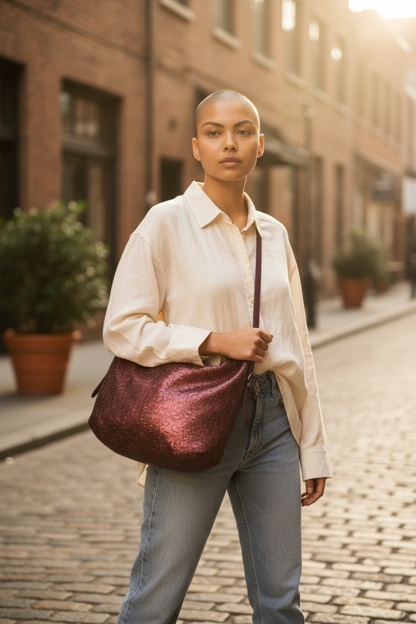Sac prune éternel brillant