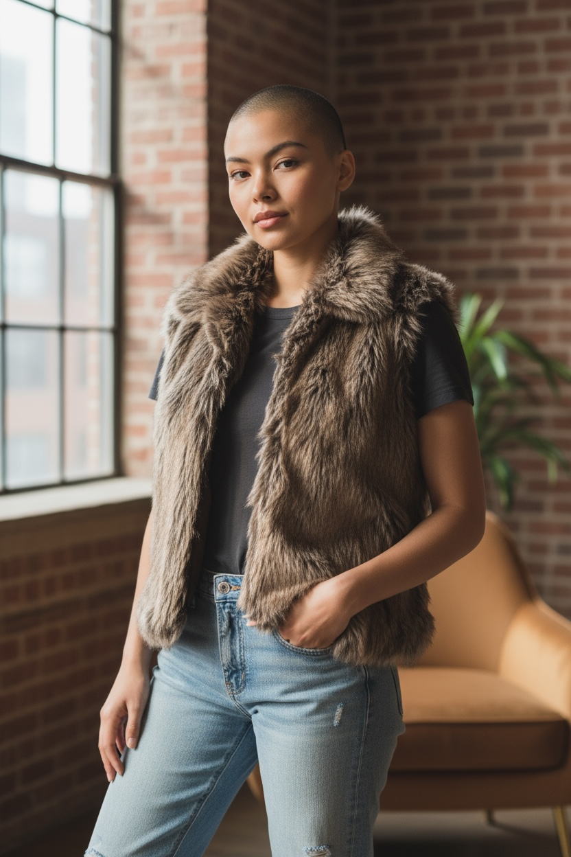 Veste en pilou brune jbc taille xs