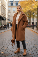 Charger l&#39;image dans la galerie, Manteau pilou brun jbc taille s
