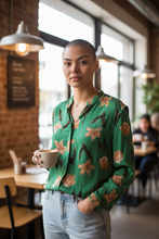 Charger l&#39;image dans la galerie, Chemisier vert vero moda taille m
