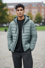 Charger l&#39;image dans la galerie, Manteau vert d eau quaterback taille xl

