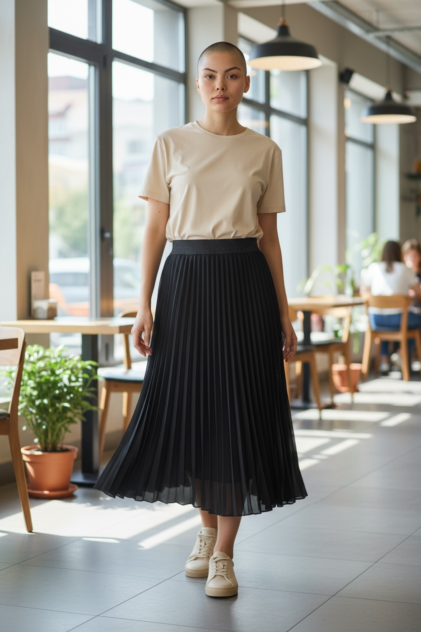 Longue jupe noire taille s