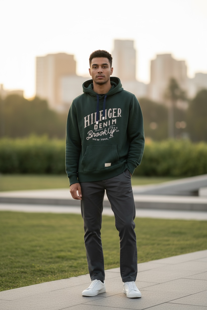 Pull vert tommy hilfinger