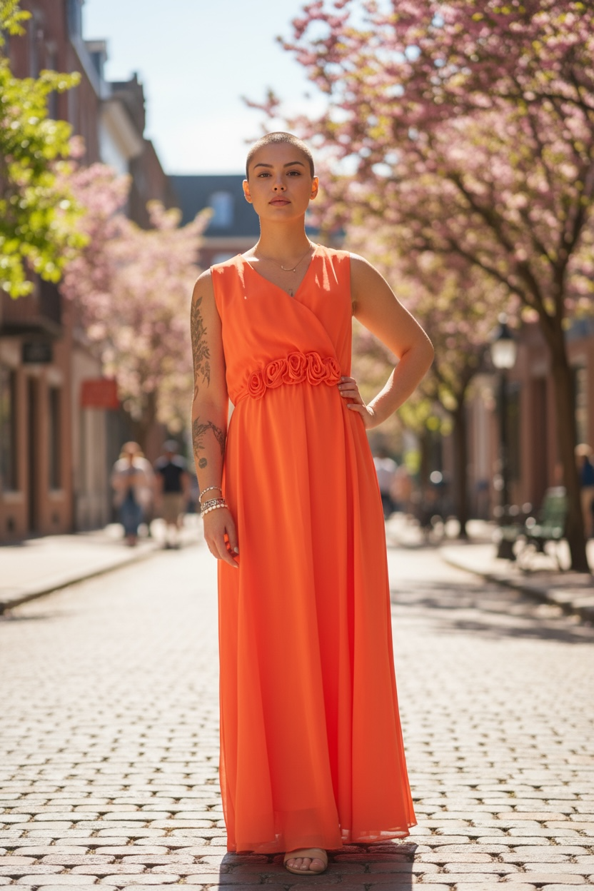 Robe orange rinascimento taille xl