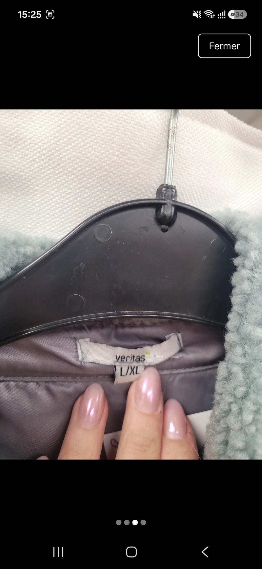 Veste sherpa bleu gris xl