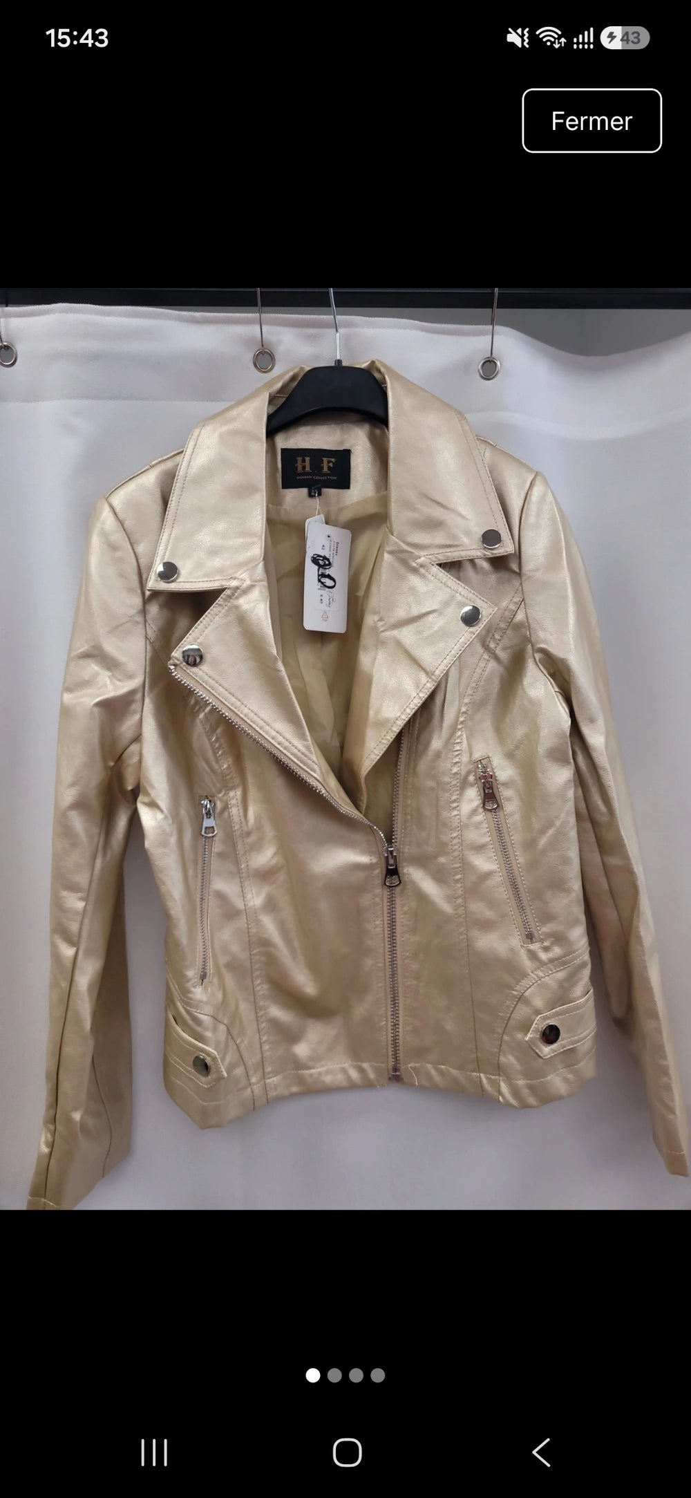 Veste simili dorée taille xl (petit)