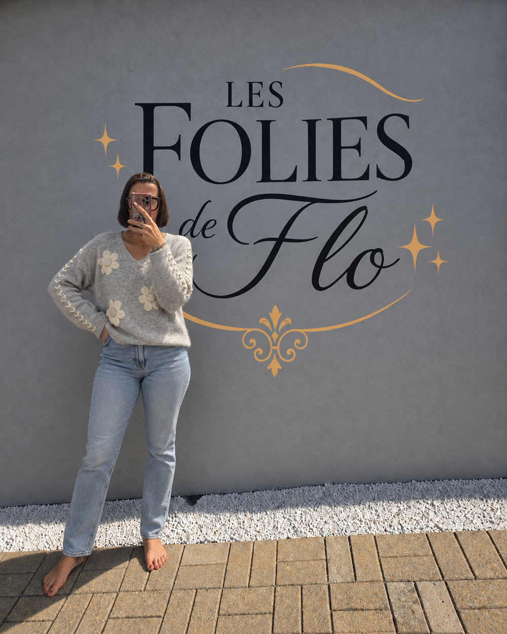 Pull gris taille unique