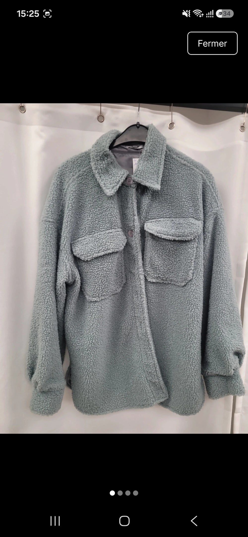 Veste sherpa bleu gris xl