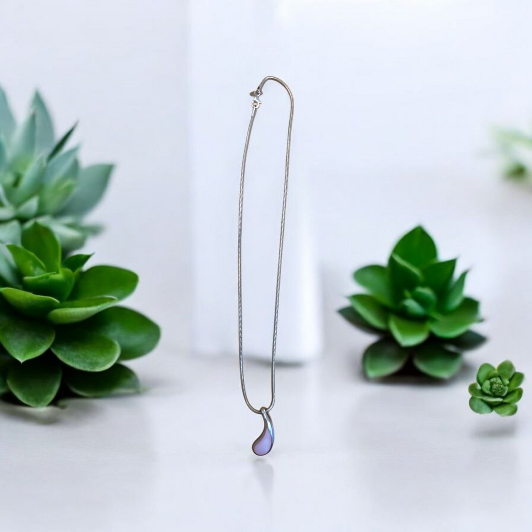 Collier en argent bi color rouge et bleu