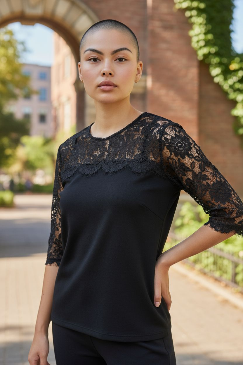 Blouse noire dentelle sweewe taille L