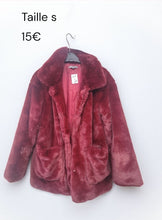 Charger l&#39;image dans la galerie, Manteau pilou bordeaux taille s
