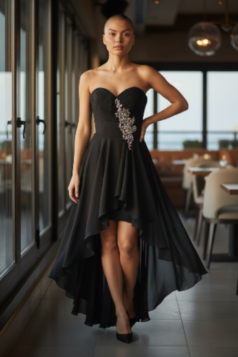 Robe de soirée cérémonie noire taille s