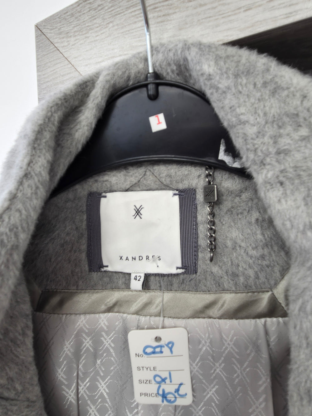 Manteau pilou gris taille xl
