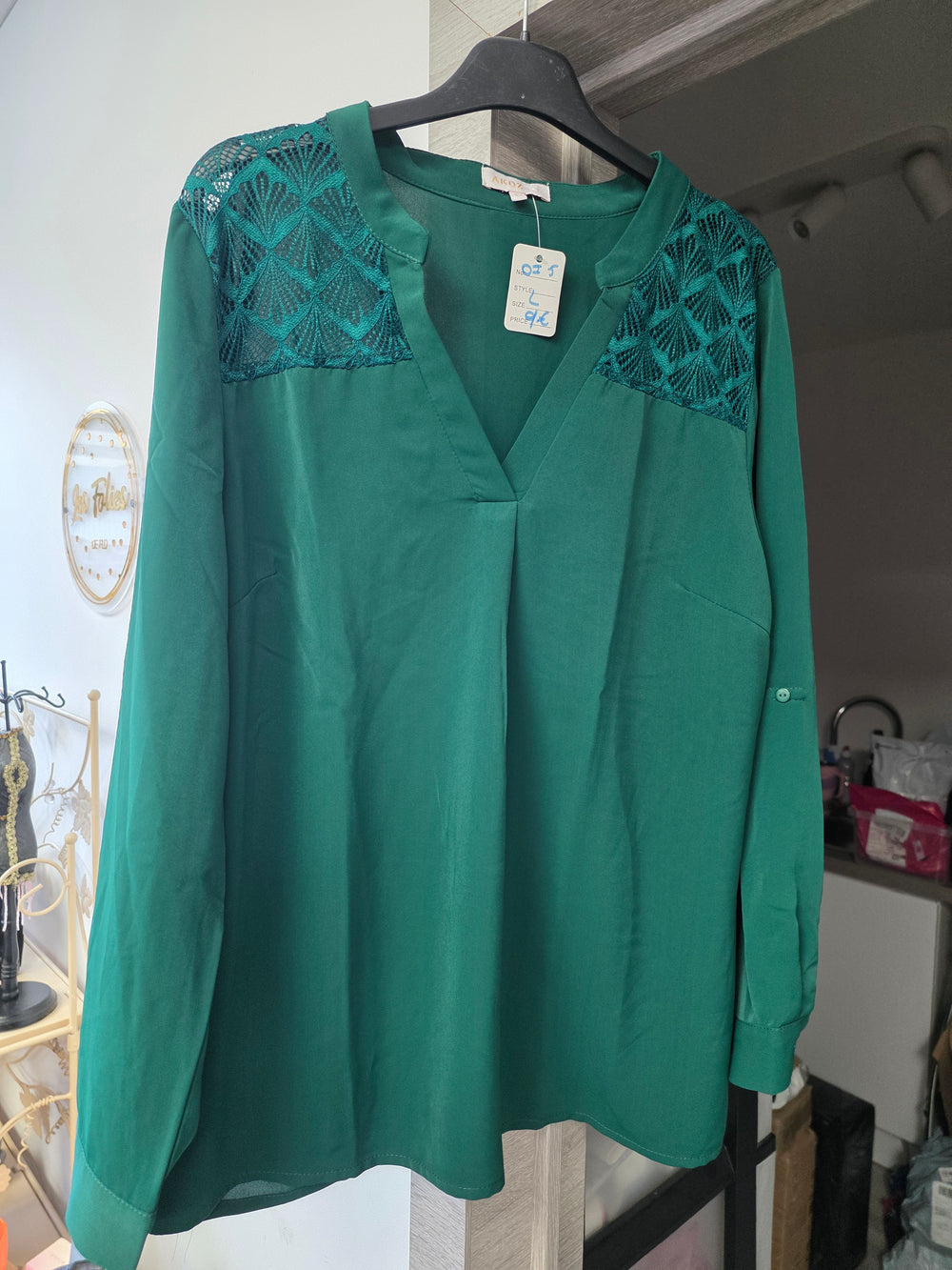 Blouse verte taille l