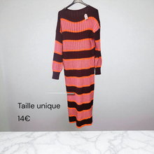 Charger l&#39;image dans la galerie, Robe lignée taille unique
