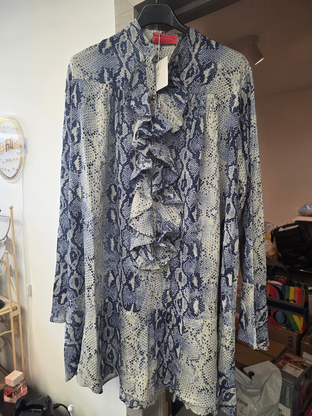 Blouse tunique bleue taille unique