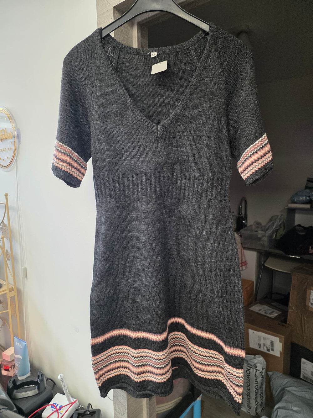 Robe pull grise taille L