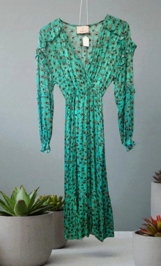 Robe verte imprevu taille xs