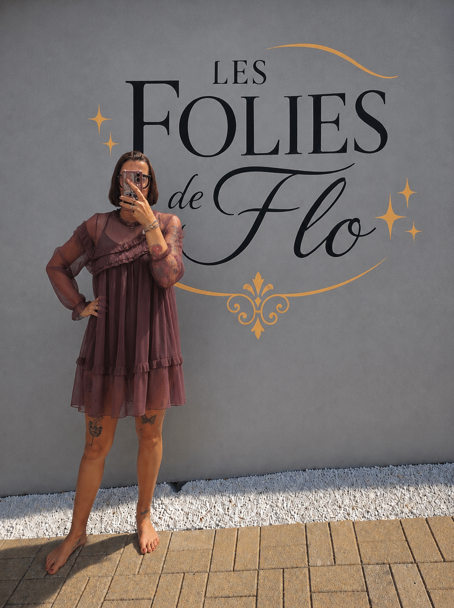 Robe et sous robe brune taille L