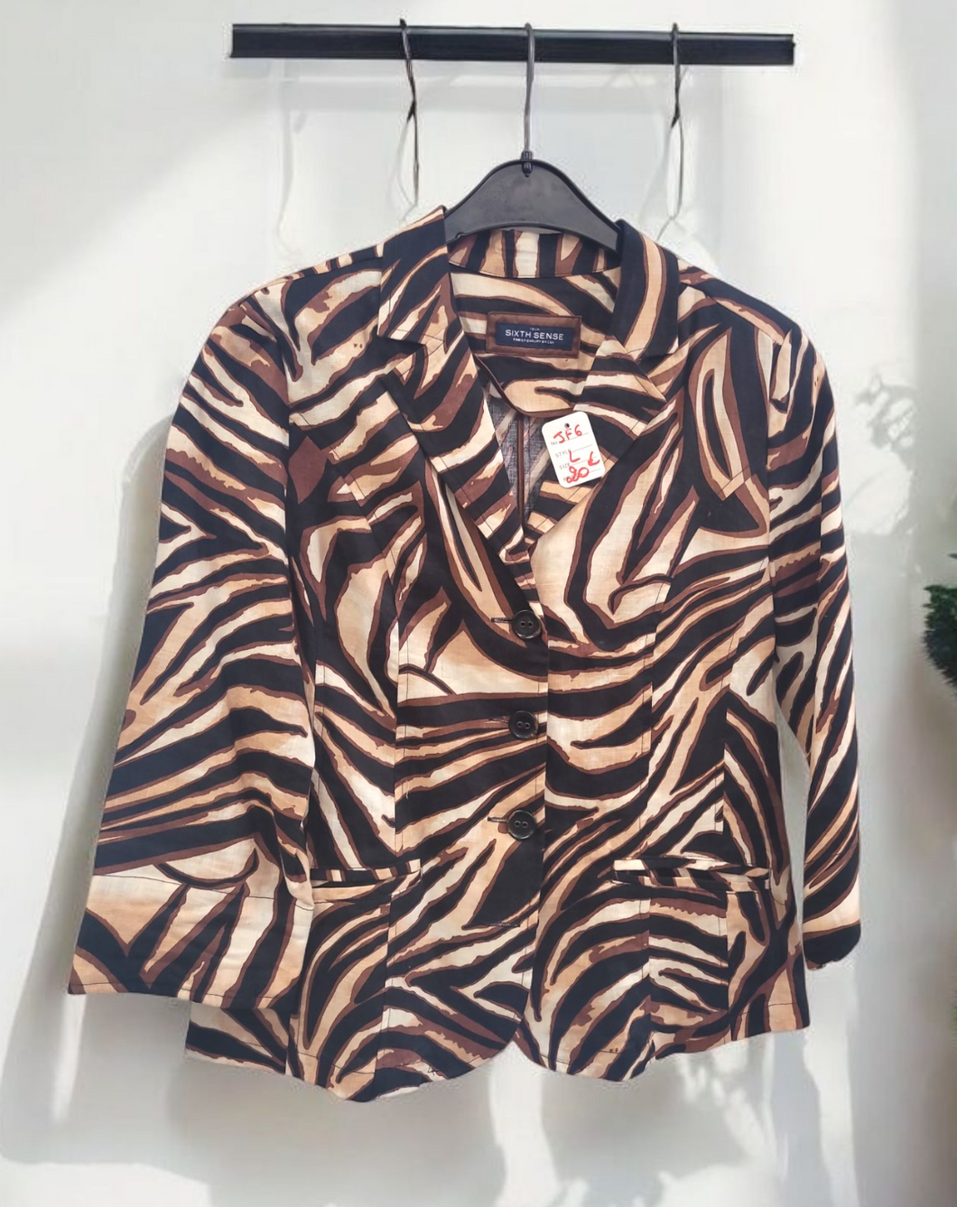 Veste en lin leopard sixth sensé taille L