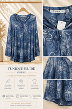 Charger l'image dans la galerie, Blouse bleue et blanche taille 48
