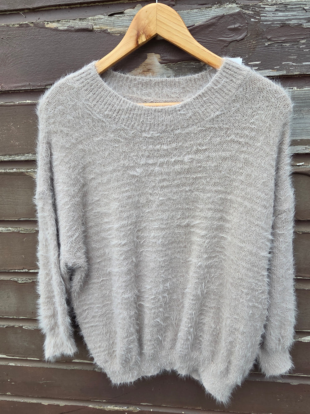 Pull pilou gris beige taille L