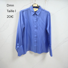 Charger l'image dans la galerie, Chemisier soie bleue dmn Taille L
