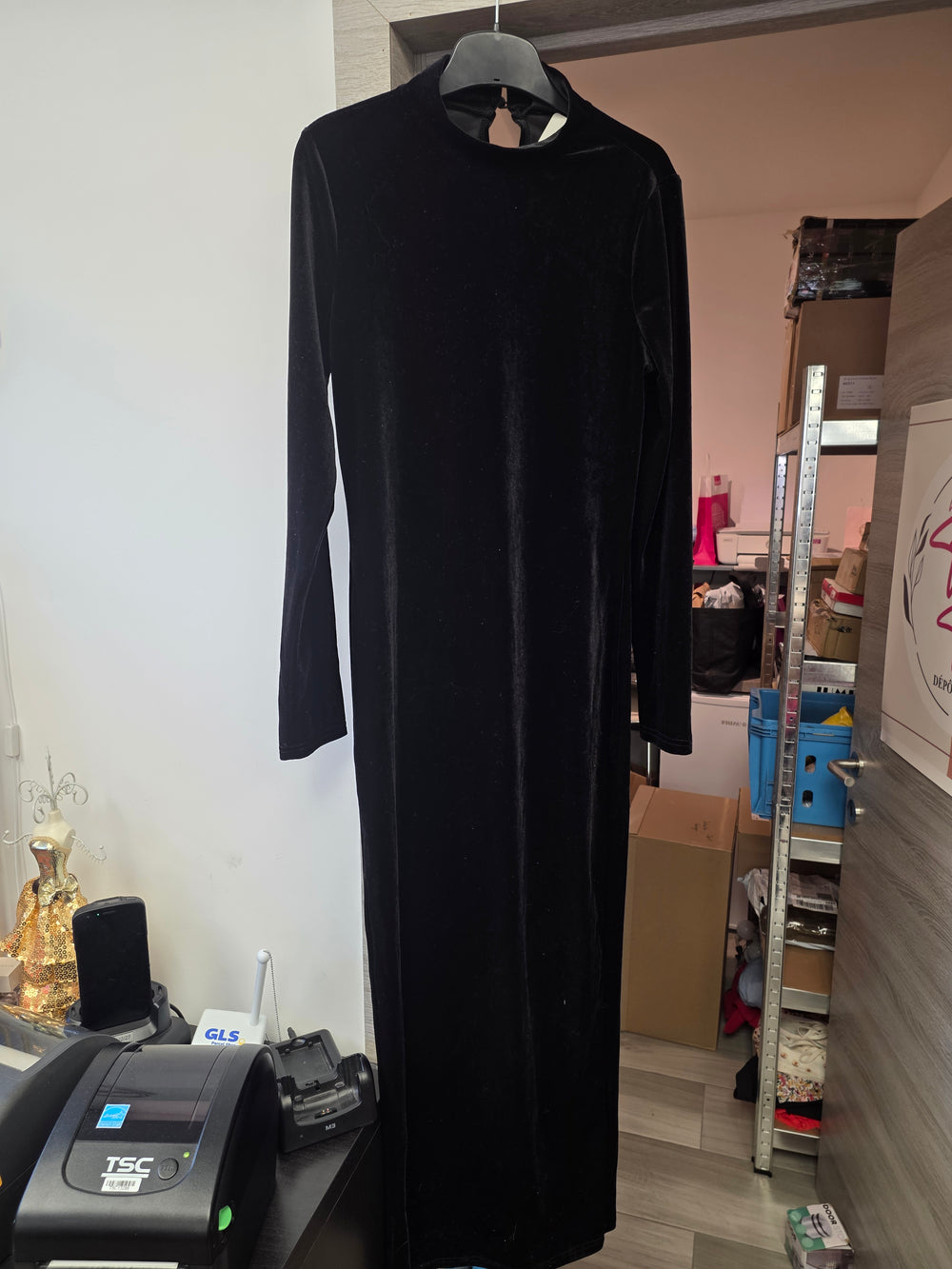 Robe noire velours taille m