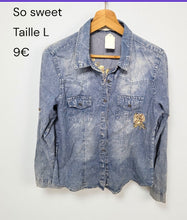 Charger l&#39;image dans la galerie, Chemisier en jeans so sweet taille L
