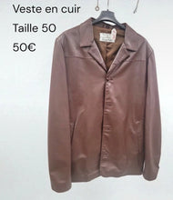 Charger l&#39;image dans la galerie, Veste en cuir brune taille 50
