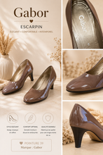 Charger l'image dans la galerie, Escarpin brun gabor pointure 39
