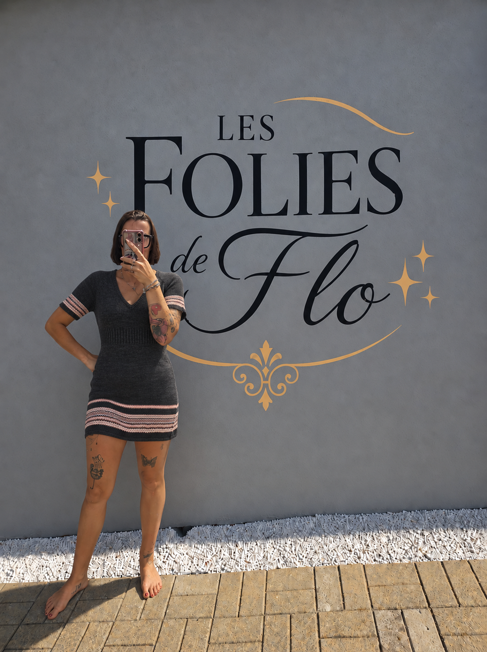 Robe pull grise taille L