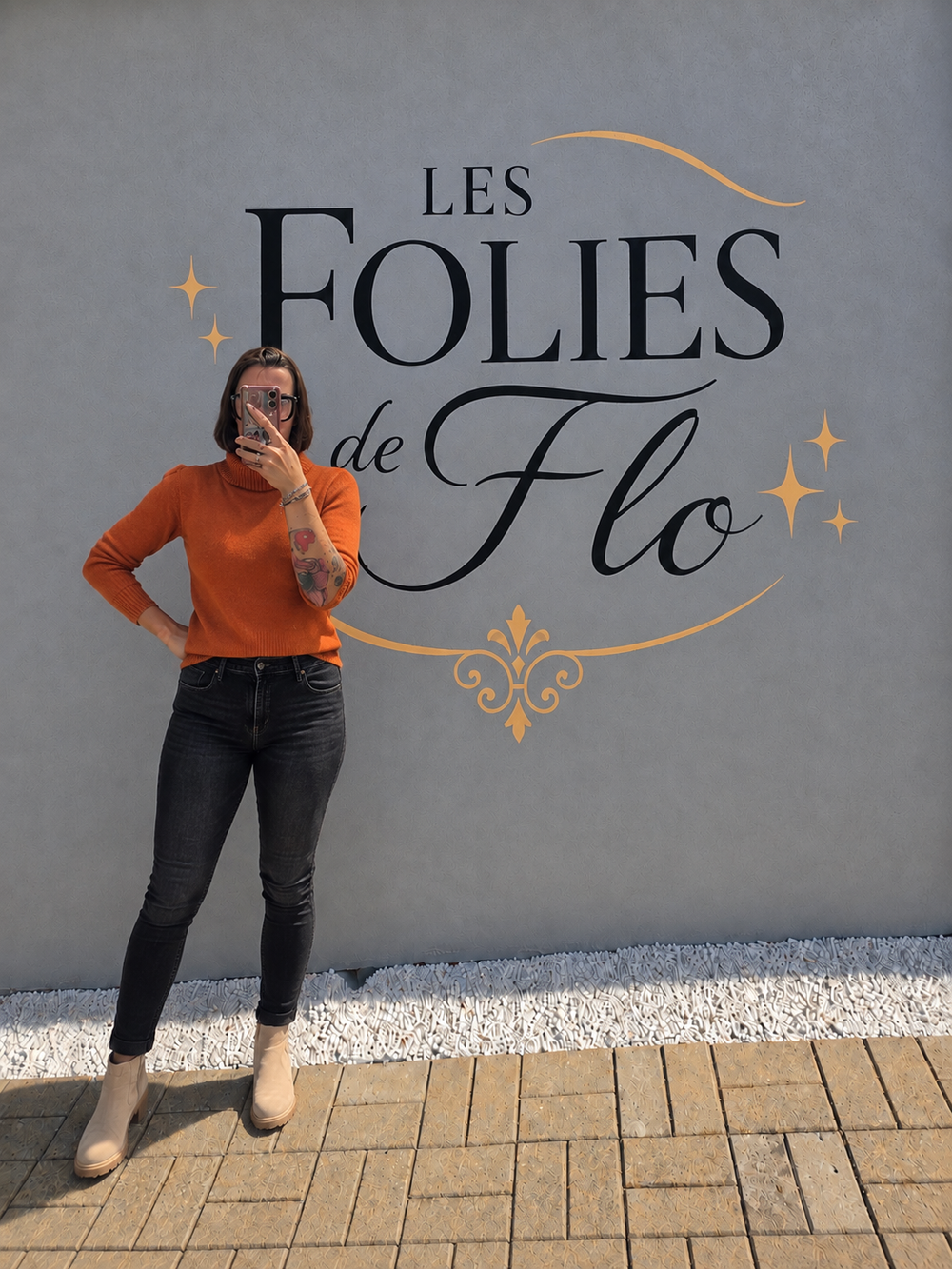 Pull col roule orange taille L