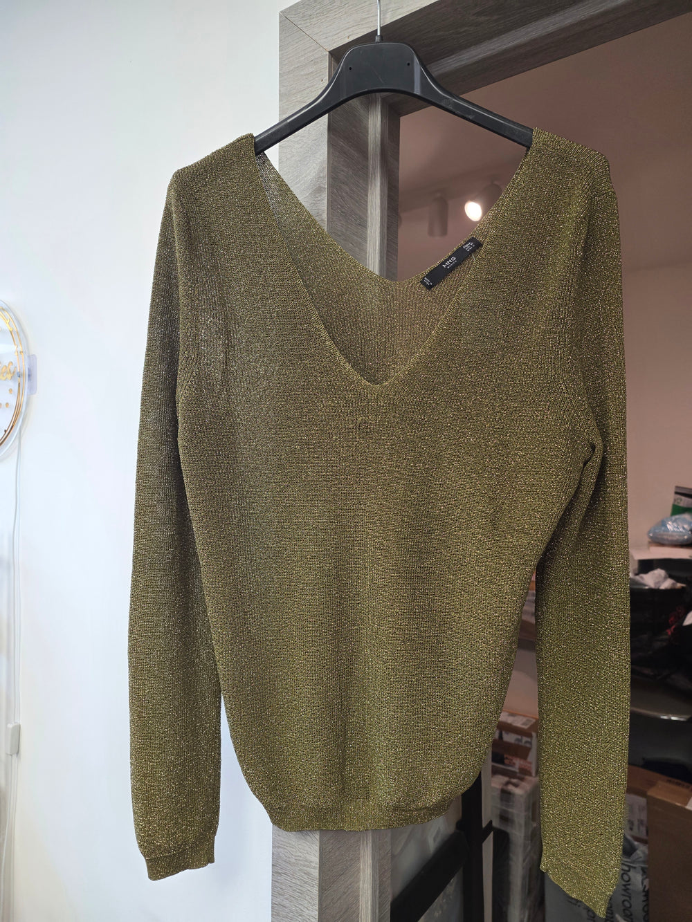 Blouse kaki paillette mango taille L