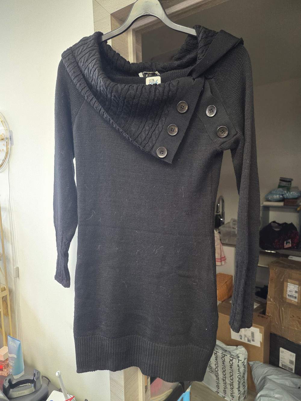 Robe pull noir taille m