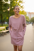 Charger l'image dans la galerie, Robe pull rose taille L
