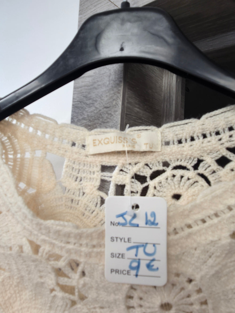 Blouse dentelle beige taille unique