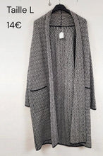 Charger l&#39;image dans la galerie, Long gilet noir et blanc
