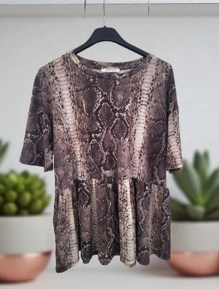 Blouse zara brune taille s