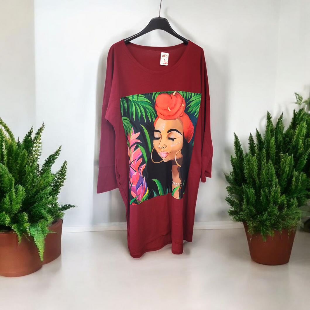 Robe pull bordeaux taille L