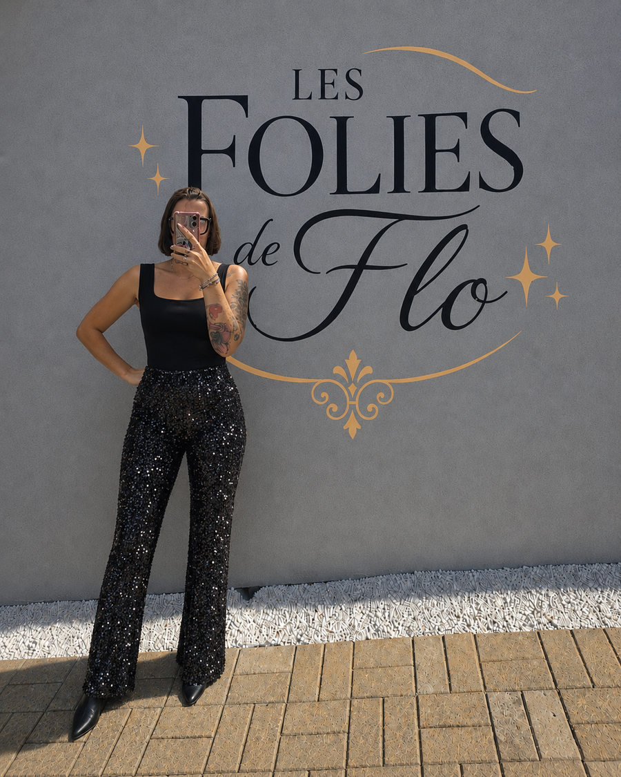 Pantalon sequins taille s