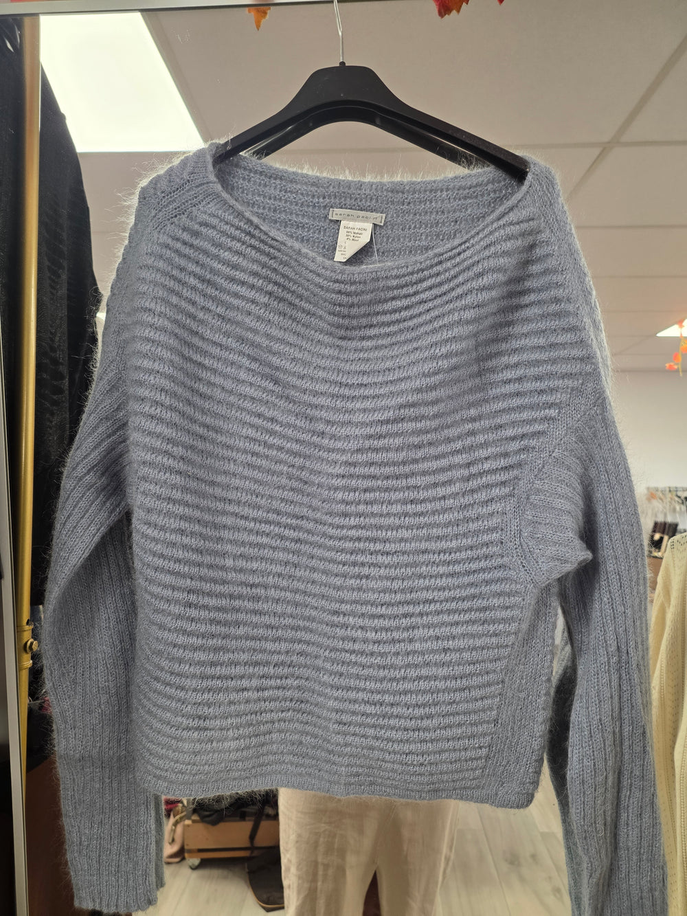 Pull bleu gris taille unique